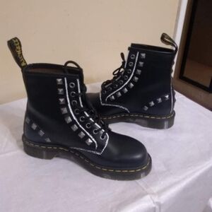 Dr. Martens Black Studded Ankle Boots